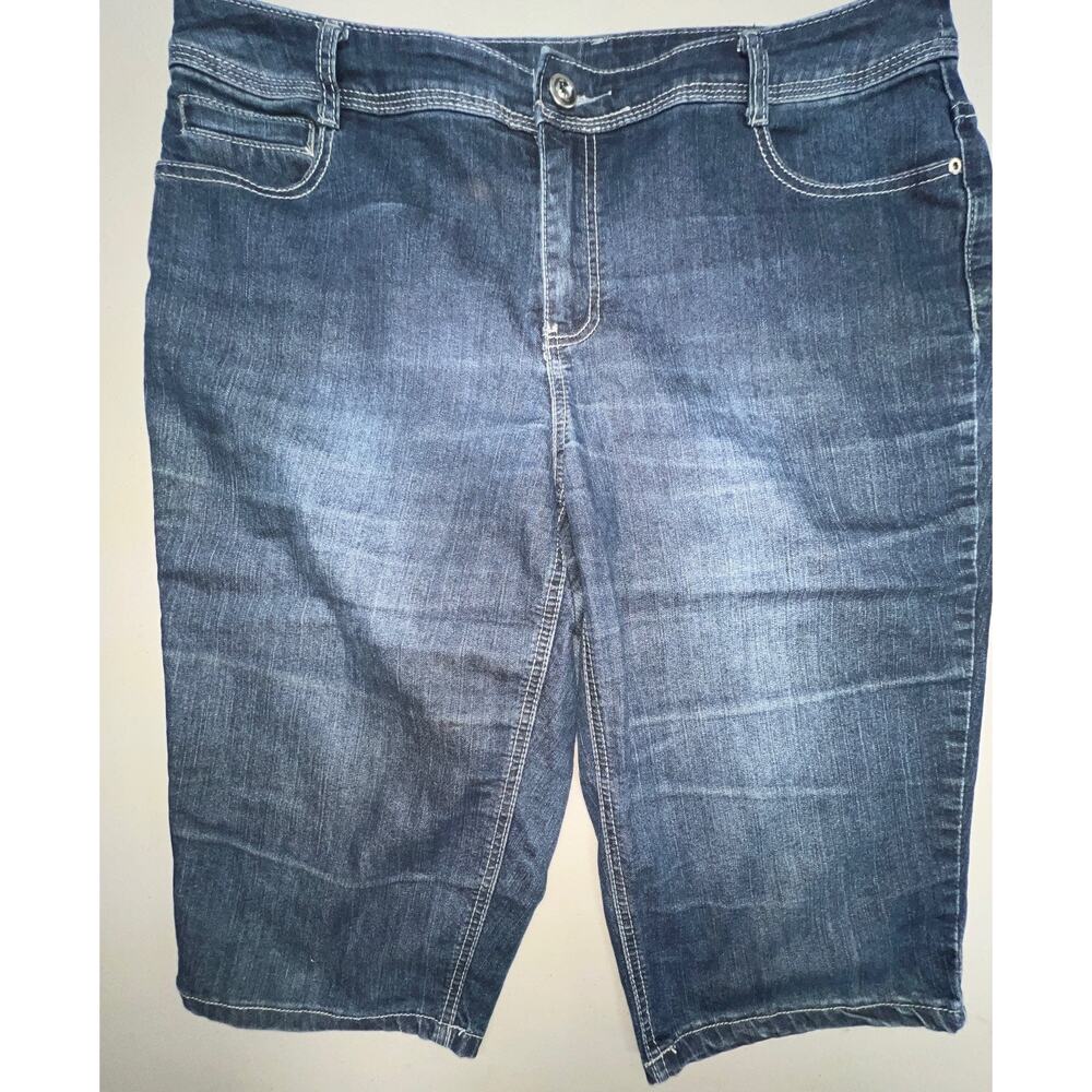 CJ Banks Denim Bermuda Shorts w/Rhinestones 16W
